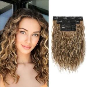Wavy Clip-In Hair Extensions - Honey Blonde Blend